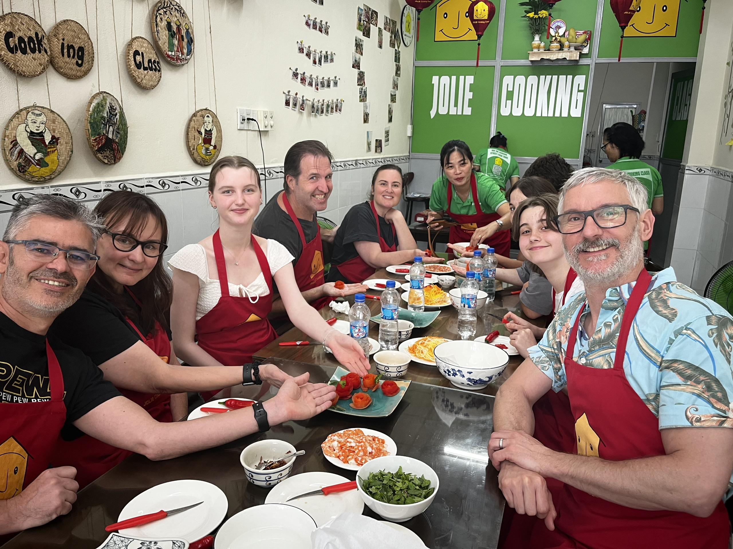 Traditional Vietnamese dishes prepared during a Da Nang cooking class