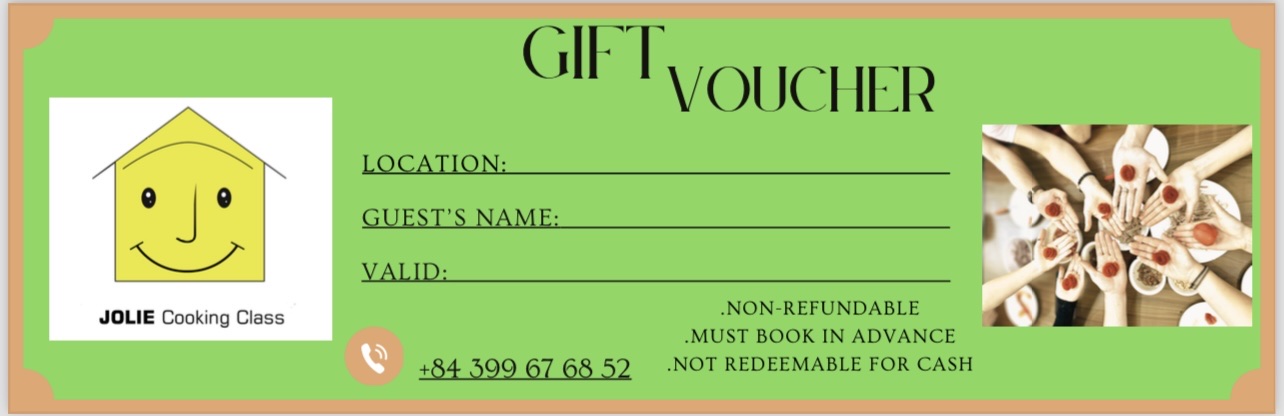 Gift Voucher From Jolie Cooking Class