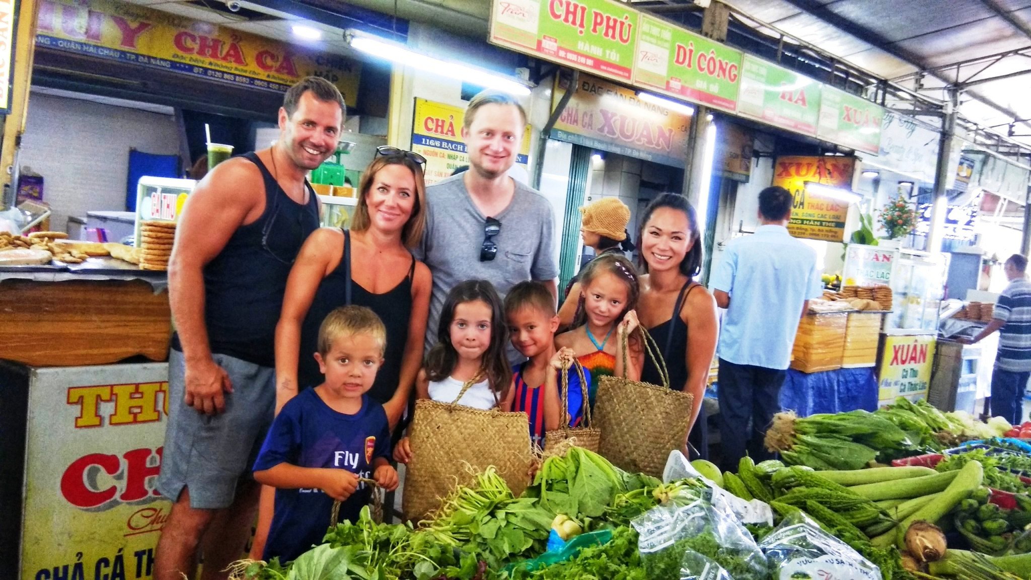 Han Market in Da Nang with local vendors selling fresh produce and traditional Vietnamese products
