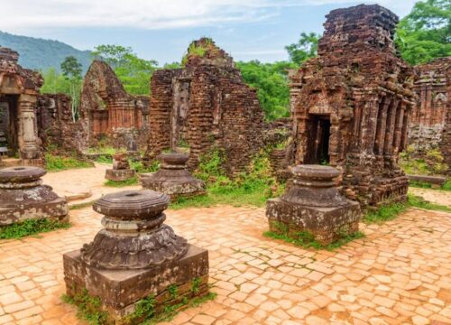 My Son Sunset Tour & River Cruise from Hoi An