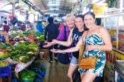 Vegetarian cooking class in Hoi An — fresh herbs and vegetables at a local market